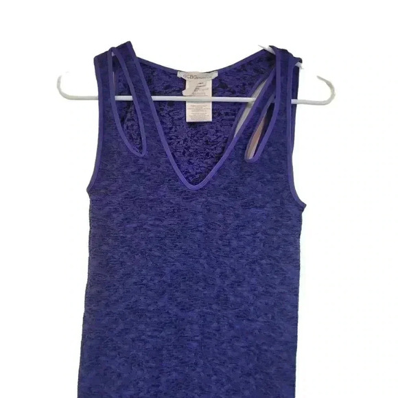 BCBGENERATION Women's Navy/Purple Nylon/Spandex Stetch Lace Tank Dress - Picture 5 of 12